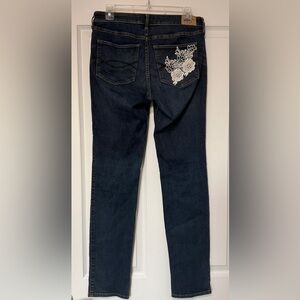 ABERCROMBIE & FITCH Straight Mid Rise Jeans Women’s Size 10 Pearl Embellished
